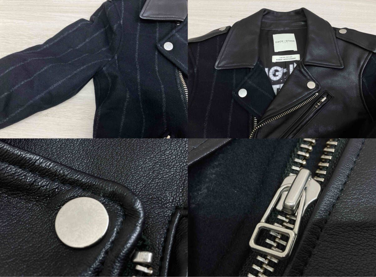 EACH OTHER イーチアザー ダブルライダースジャケット バイカラー