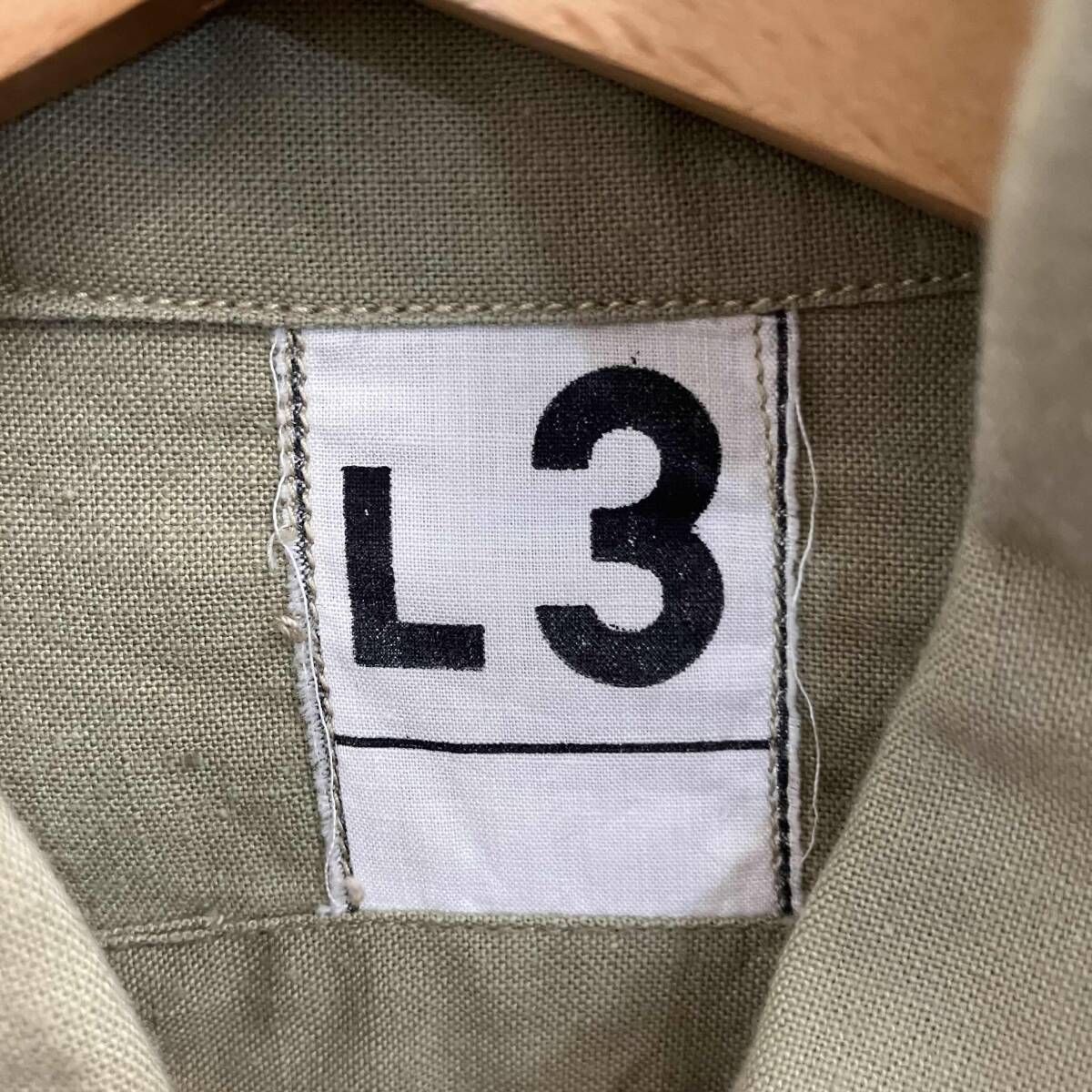 フランス軍/長袖シャツ/M47/50s/サファリシャツ/古着/表記サイズL