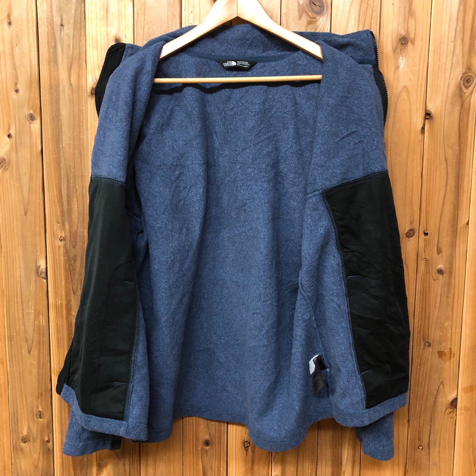 THE NORTH FACE メンズL ノースフェイス フリースジャケット ジップアップ ハイネック ロゴ刺繍 アウトドア キャンプ 登山