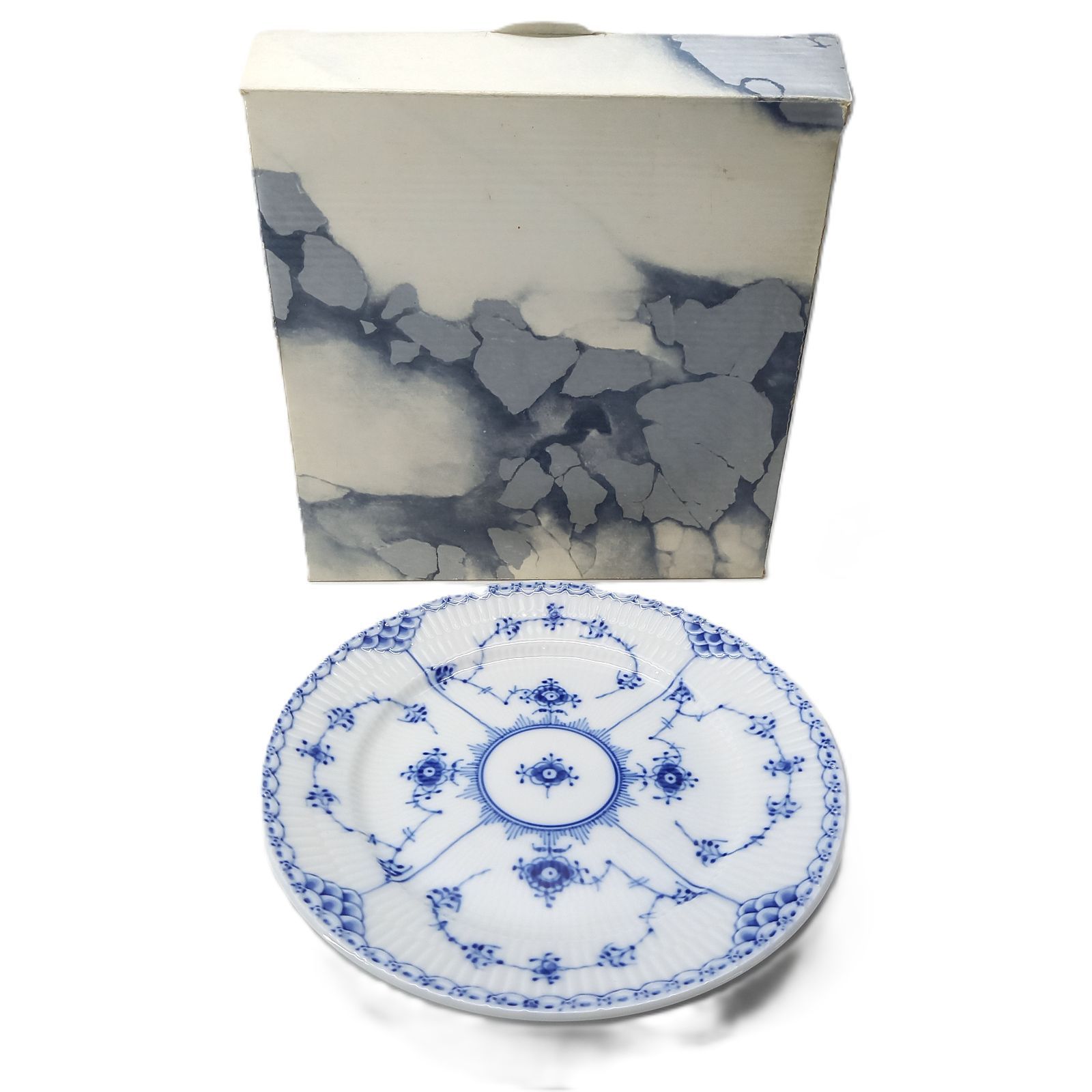 ロイヤルコペンハーゲン ブルーフルーテッド ハーフレース プレート 皿