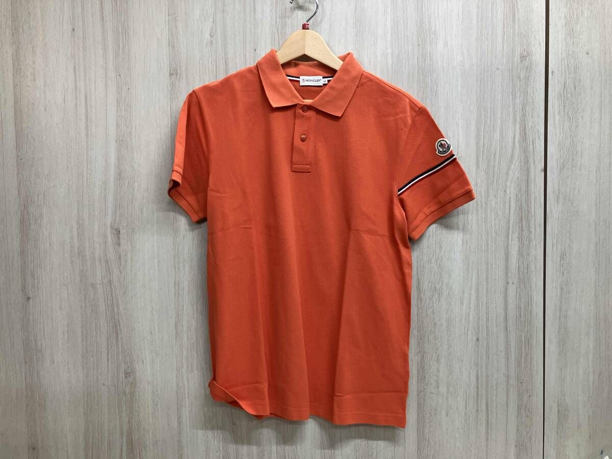 MONCLER 半袖ポロシャツ MAGLIA POLO MANICA CORTA Lサイズ オレンジ