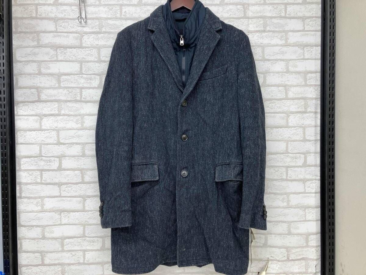 TOMMY HILFIGER 0887866063-509 Navy トミーヒルフィガー コート ネイビー ヘリンボーン レイヤード メンズ M