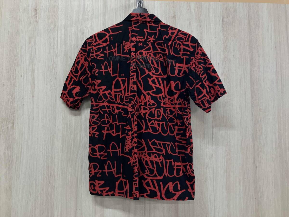 Supureme × COMME des GARCONS SHIRTシュプリーム ×コムデギャルソン S 1 FW 18 Sサイズ ブラック レッド 半袖シャツ