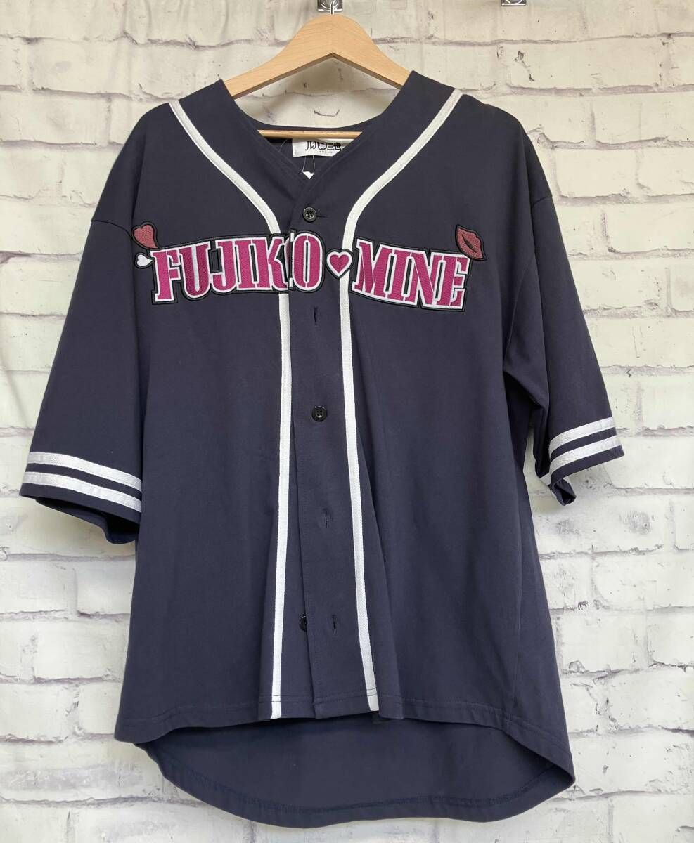ルパン3世 ベースボールシャツ 峰不二子 ネイビー 半袖 Mサイズ 刺繍