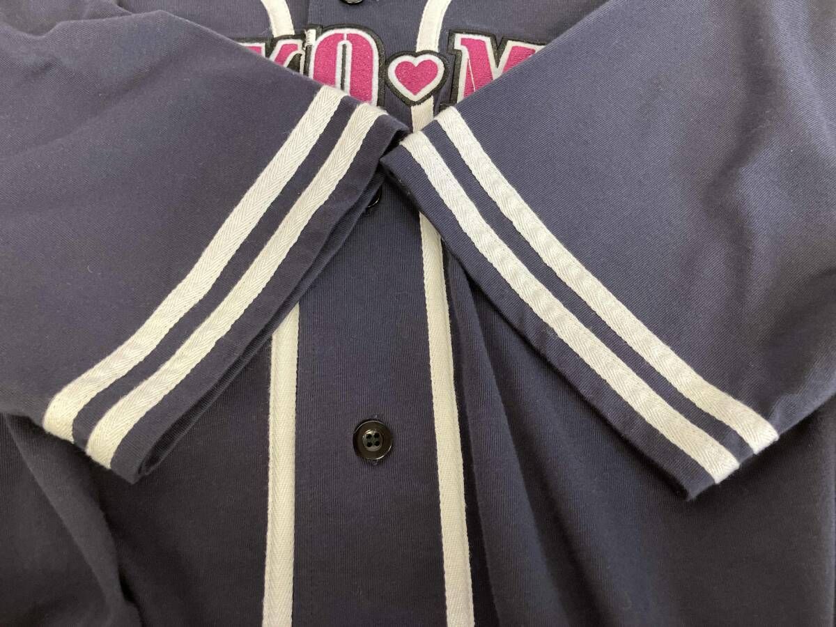 ルパン3世 ベースボールシャツ 峰不二子 ネイビー 半袖 Mサイズ 刺繍