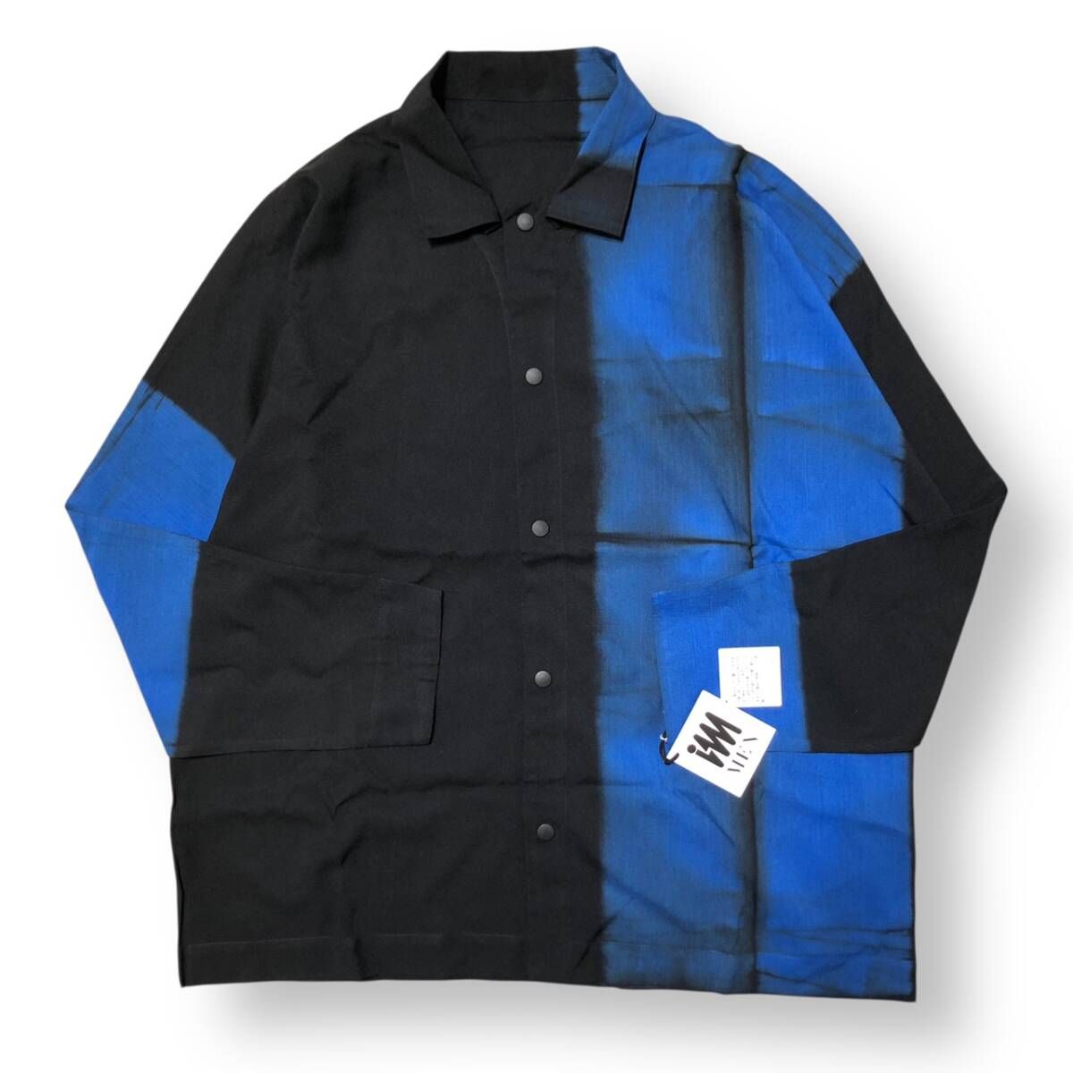 24ss IM MEN ISSEY MIYAKE ITAJIME SHIRT LA41FJ130 サイズ3 ブルー
