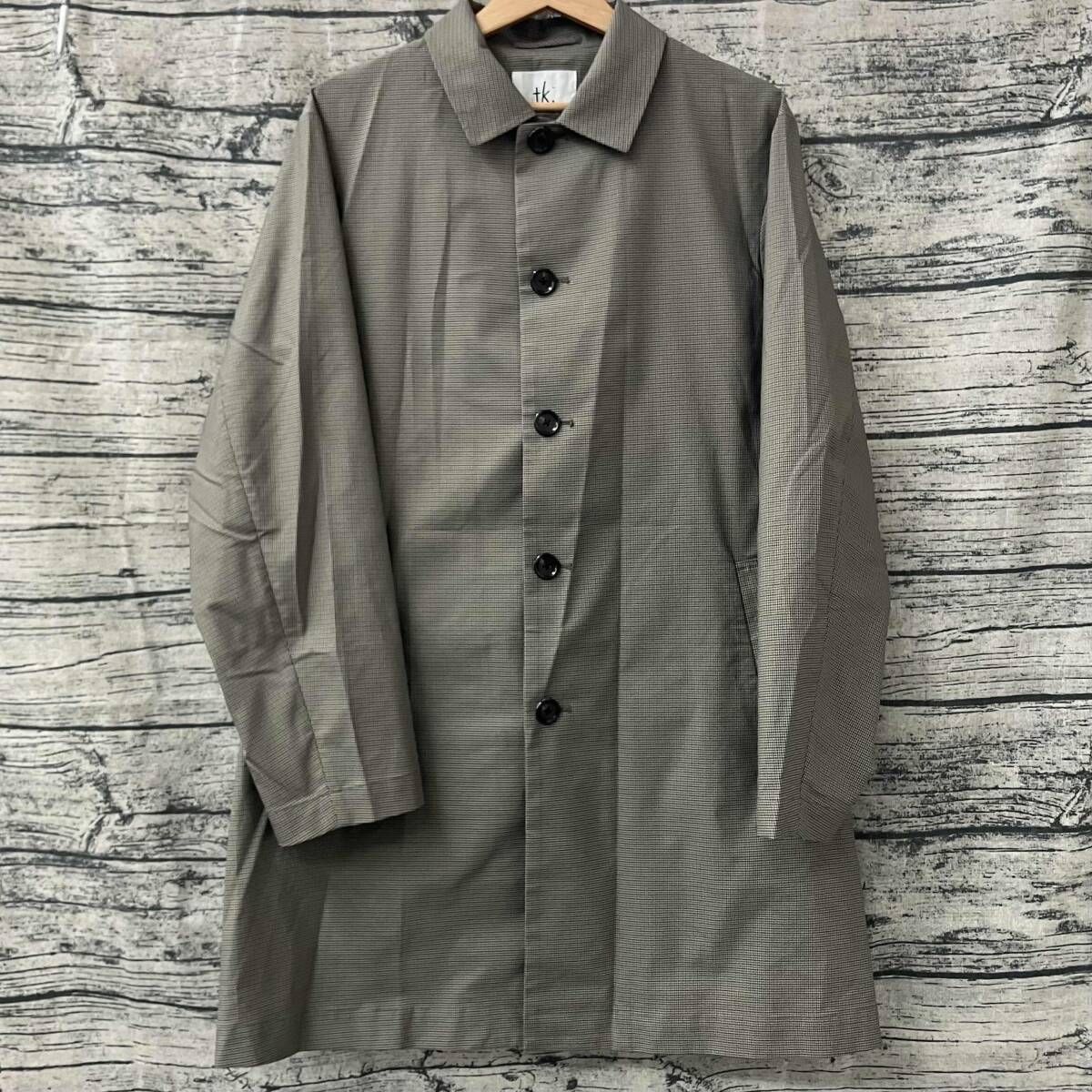 TAKEO KIKUCHI タケオキクチ コート 撥水 ステンカラーコート 千鳥柄 M