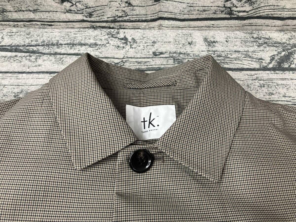 TAKEO KIKUCHI タケオキクチ コート 撥水 ステンカラーコート 千鳥柄 M