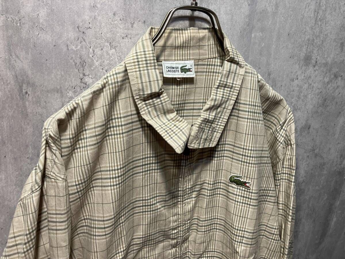 90s LACOSTE Check jacket チェックブルゾン ジャケット サイズ40