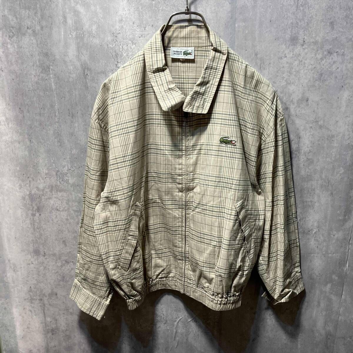 90s LACOSTE Check jacket チェックブルゾン ジャケット サイズ40