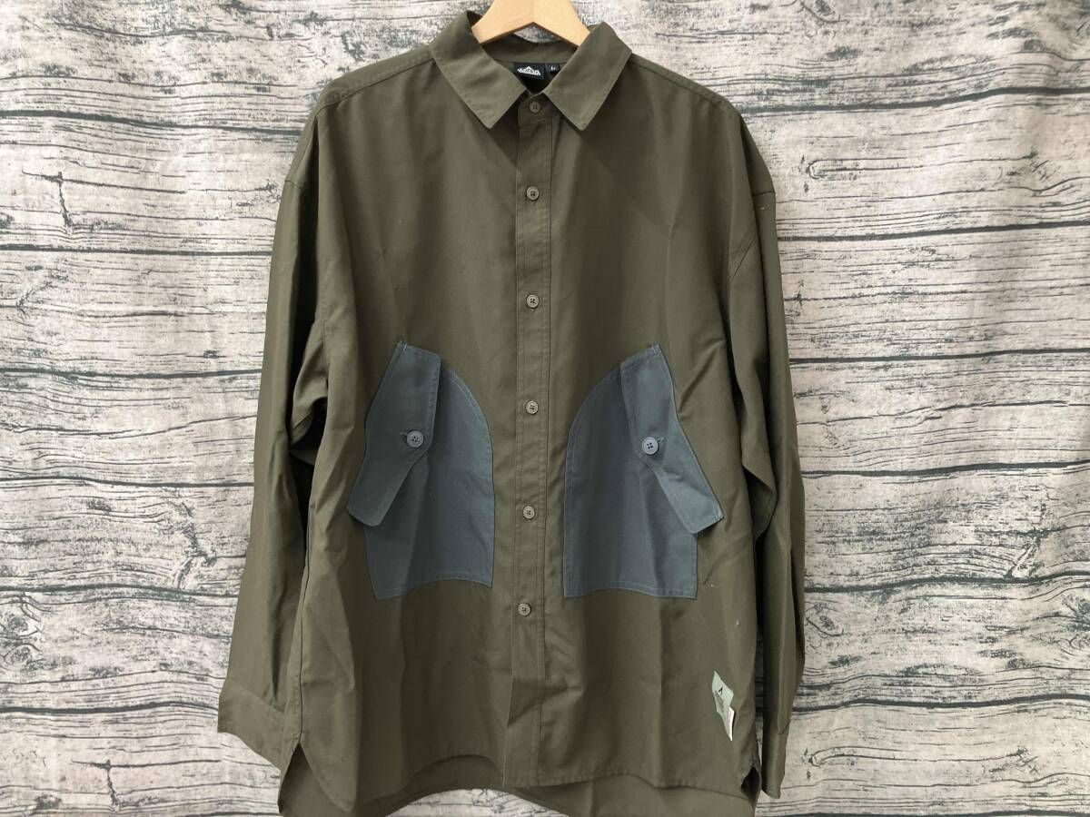 TARAS BOULBA 長袖シャツ Lサイズ TBM-S23-014-158 カーキ
