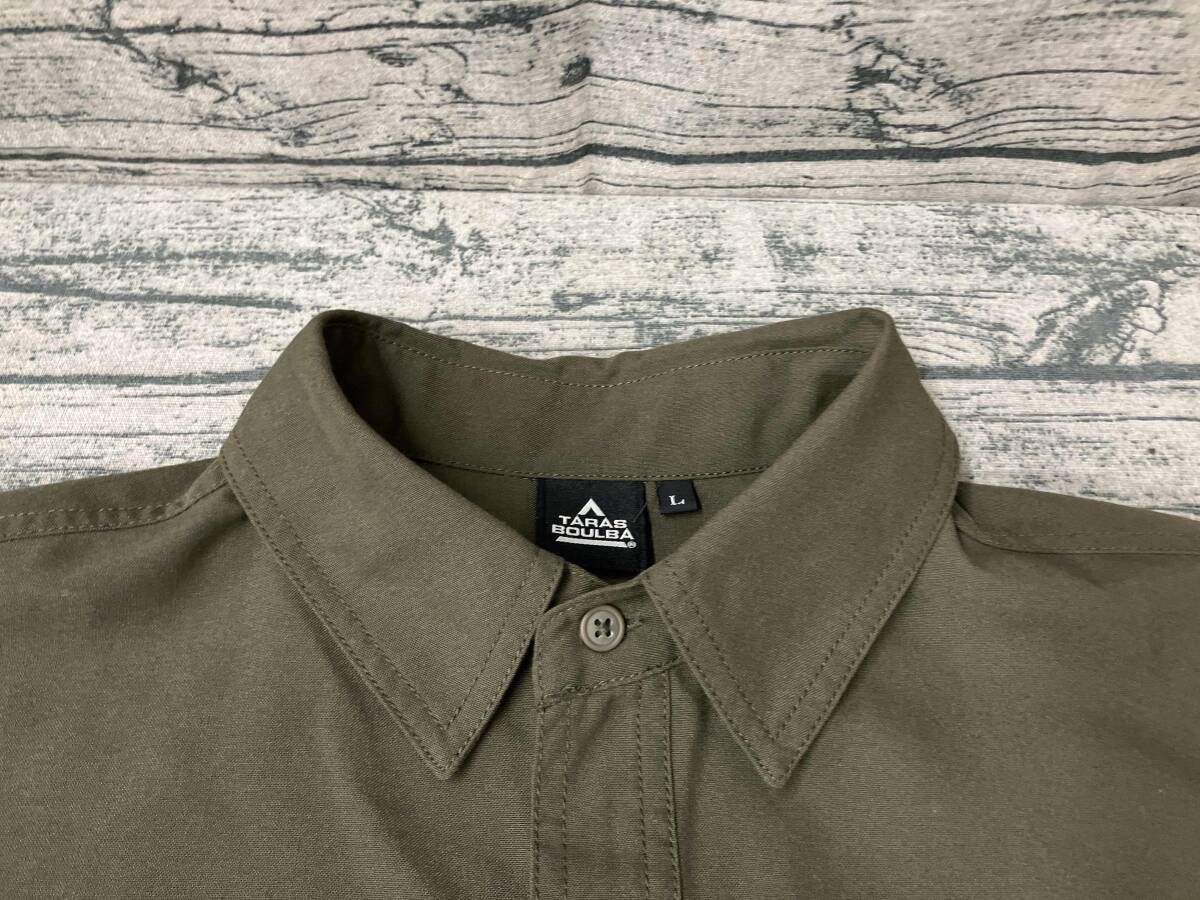 TARAS BOULBA 長袖シャツ Lサイズ TBM-S23-014-158 カーキ