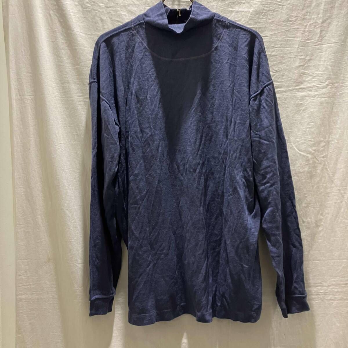 ISSEY MIYAKE 長袖シャツoddson ハーフジップ ネイビー L イッセイ