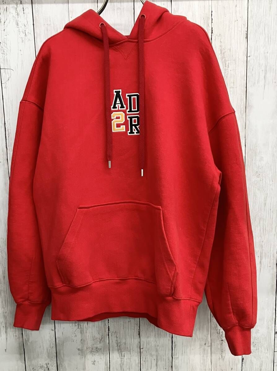 ADER ERROR プルオーバーフーディ アダーエラー パーカー レッド size 3