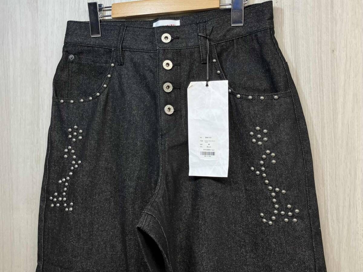 BADWAY BW1151 Classic Stude Denim Pants M スタッズ デニム ワイド