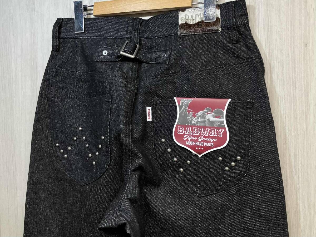 BADWAY BW1151 Classic Stude Denim Pants M スタッズ デニム ワイド 