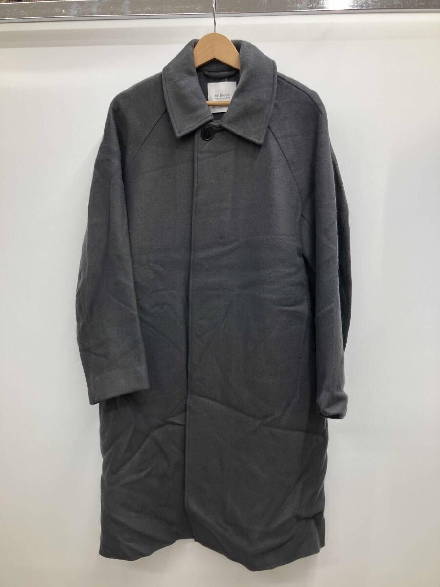 STUDIOUS ステュディオス RIVER MELTON BAL COLLAR COAT リバー メルトン バルカラーコート 2way使用 グレー サイズ1 114651041