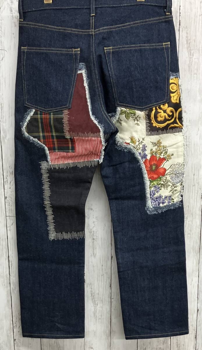 JUNYA WATANABE COMMEdes GARCONS MAN デニムパンツ ジュンヤワタナベ コムデギャルソンマン シルクスカーフ柄 size M