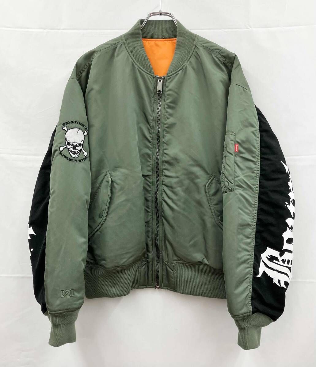 Supreme シュプリーム フライトジャケット MA 1 23 FW リバーシブル L カーキ オレンジ 冬