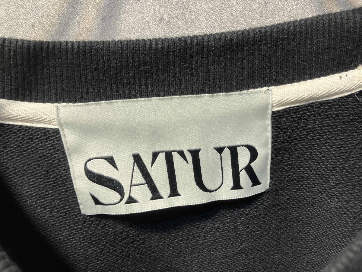 SATUR LOGO SWEAT ロゴ刺繍スウェット Mサイズ セター