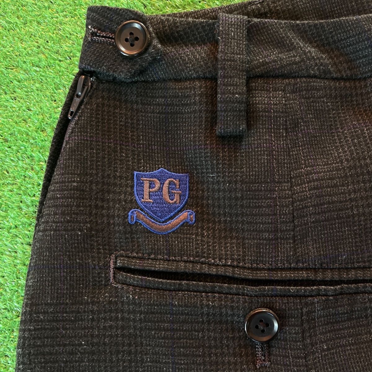 PEARLY GATES パーリーゲイツ インナー付き ロゴ刺繍 グレンチェック