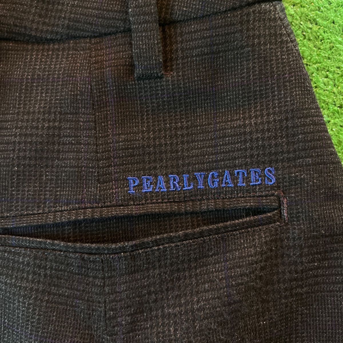PEARLY GATES パーリーゲイツ インナー付き ロゴ刺繍 グレンチェック