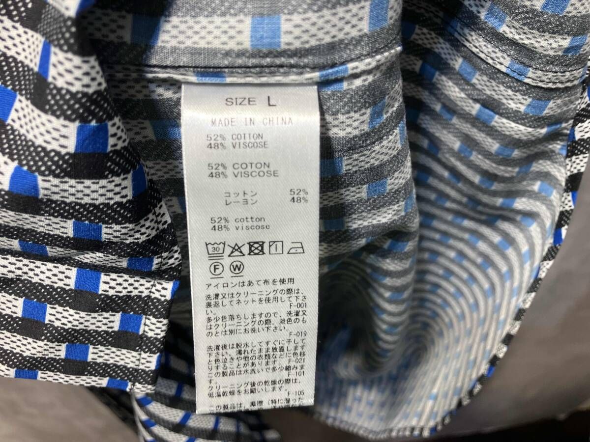 Saturdays NYC navy Bruce broken stripe SS SHIRT ストライプ半袖