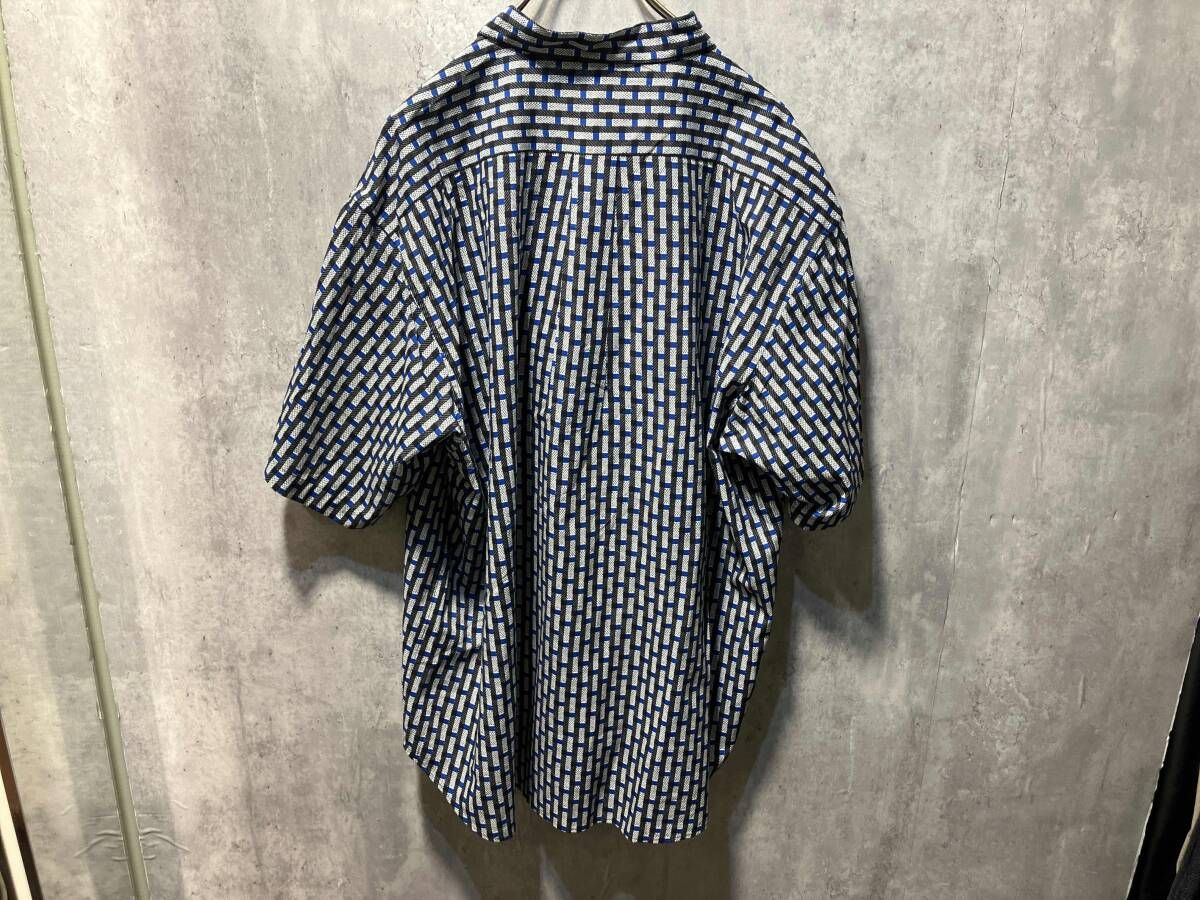 Saturdays NYC navy Bruce broken stripe SS SHIRT ストライプ半袖