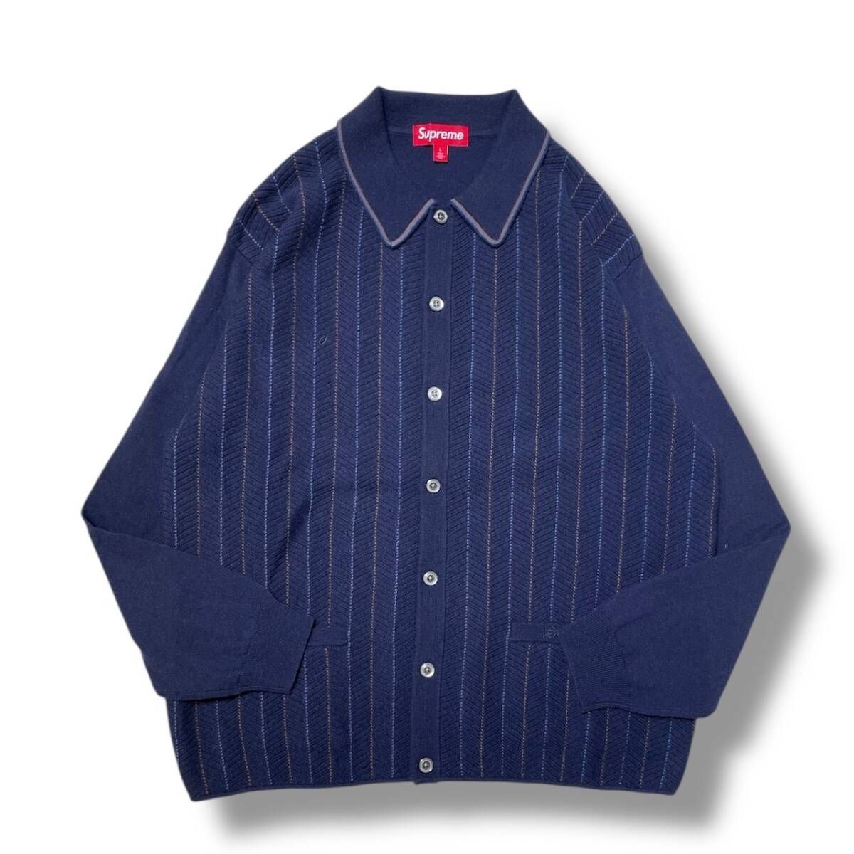 25ss Supreme Herringbone Cardigan sizeL ヘリングボーン