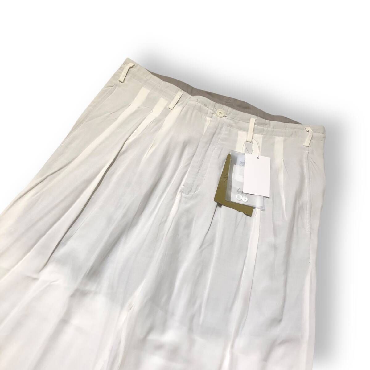 25 ss YOHJI POUR HOMME RY S ETTE 6 TUCKS PANTS HP-P 31-251-1 サイズ2 ホワイト ヨウジヤマモトプールオム コーチジャケット 口コミ多数