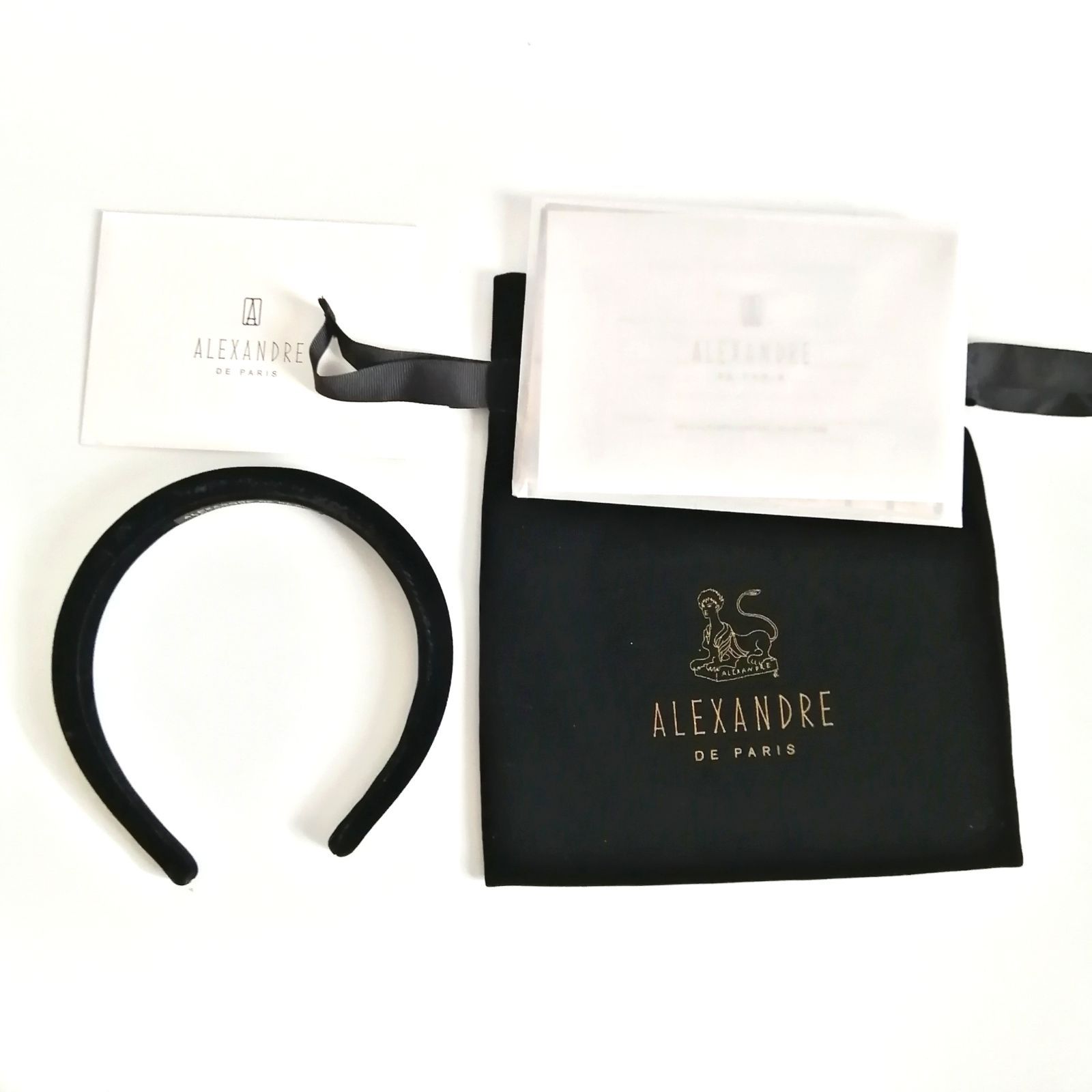 DE PARIS アレクサンドル ドゥ パリ カチューシャ ベロア ブラック 218