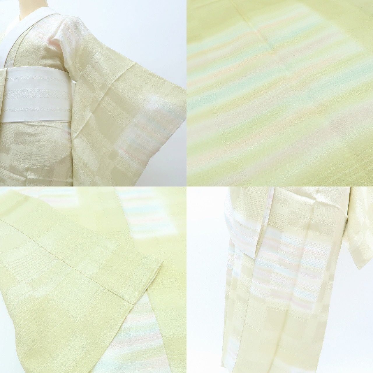 百華❀Y4098◇新品 単衣 正絹 作家物落款 仕付け糸・居敷当て付 長襦袢