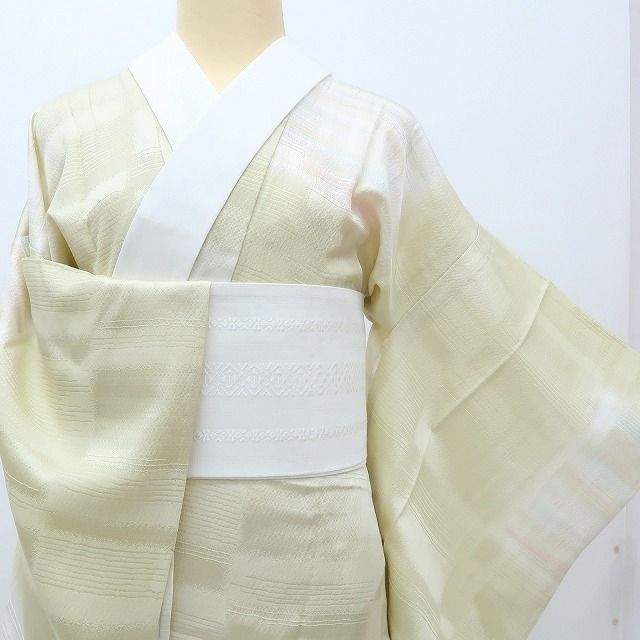 百華❀Y4098◇新品 単衣 正絹 作家物落款 仕付け糸・居敷当て付 長襦袢