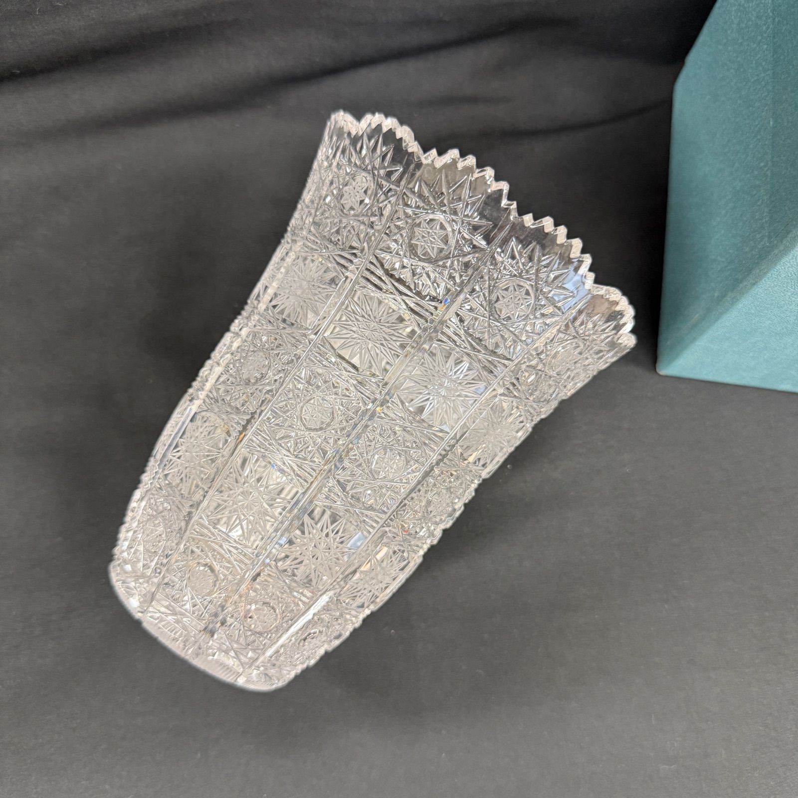 未使用・箱付き】BOHEMIA CRYSTAL ボヘミアクリスタル 花瓶 フラワー