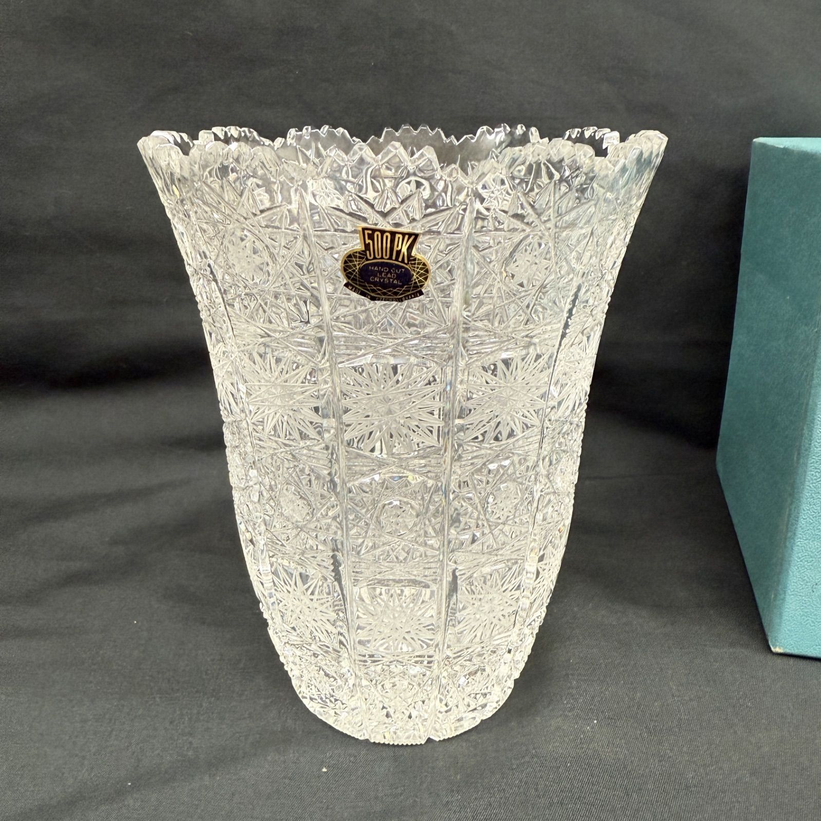 未使用・箱付き】BOHEMIA CRYSTAL ボヘミアクリスタル 花瓶 フラワー