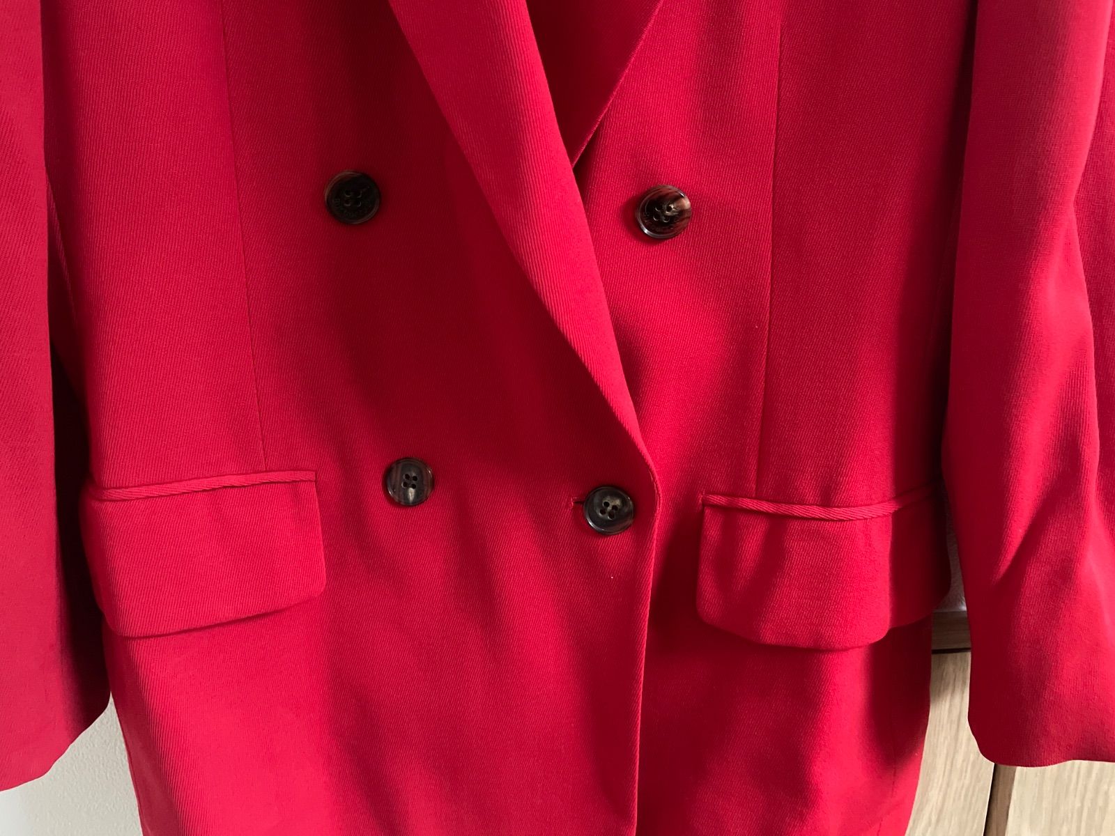 Burberrysバーバリーダブルブレストブレザーレッドジャケット赤 - メルカリ