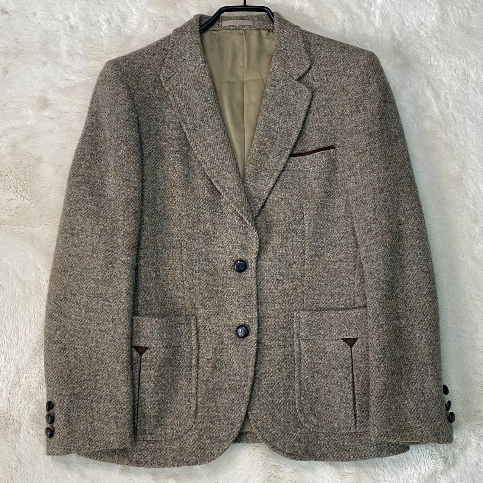 BURBERRYS バーバリーズ ツイード テーラードジャケット 胡桃ボタン レディース オールドバーバリー Burberry ツイード テーラード