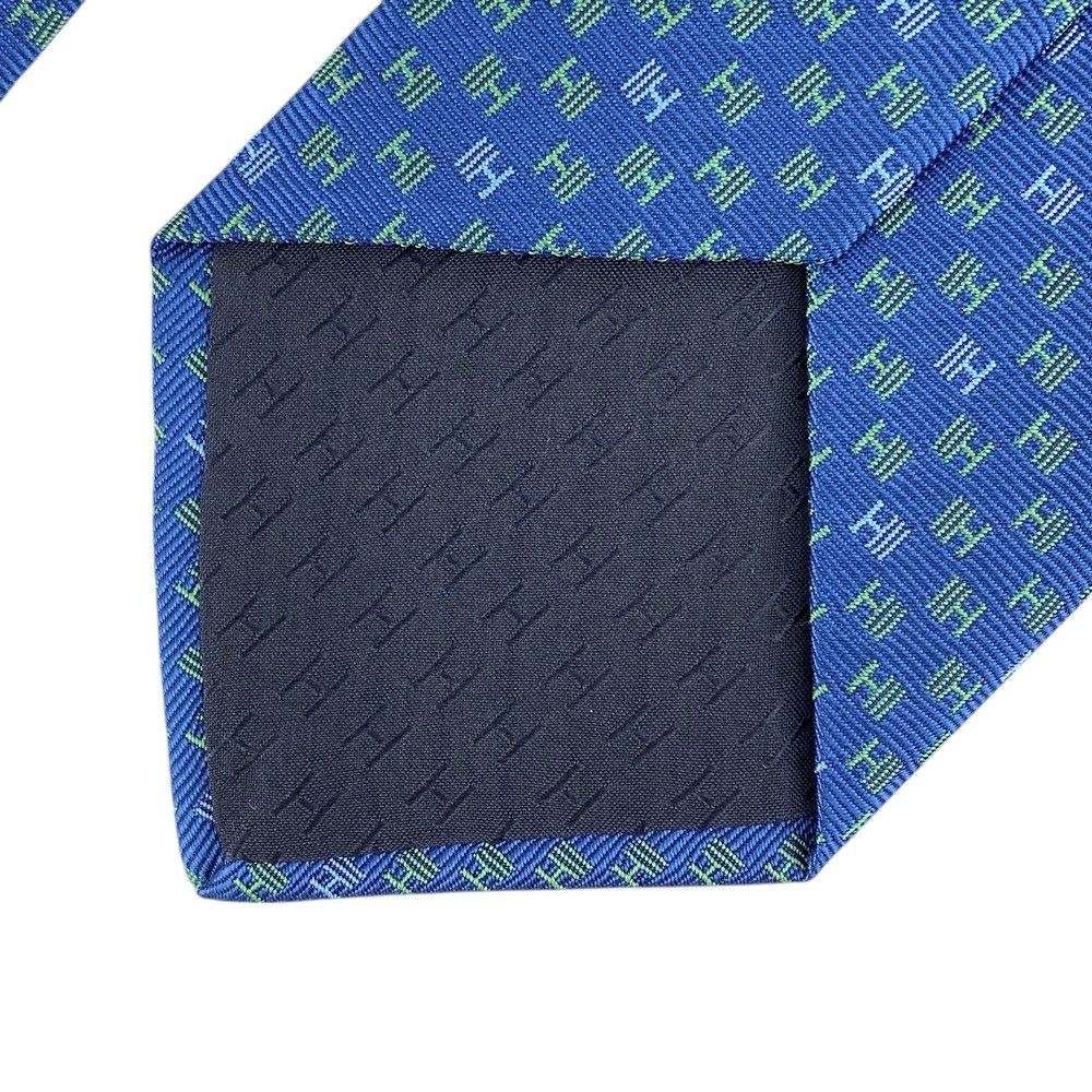 エルメス □新品□ ネクタイ ビジネス メンズ シルク ブルー 箱
