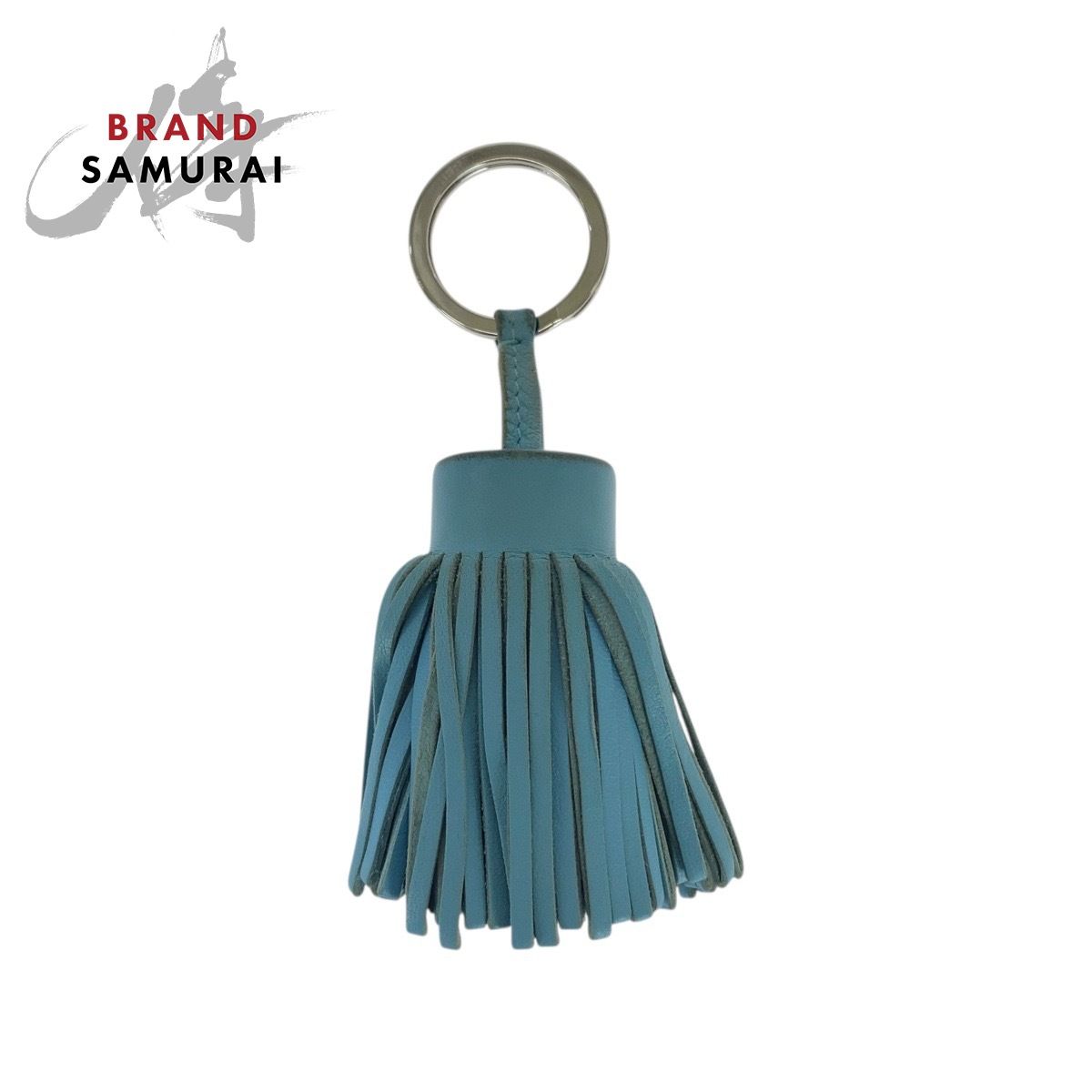 美品 HERMES エルメス カルメン ライトブルー シルバー金具