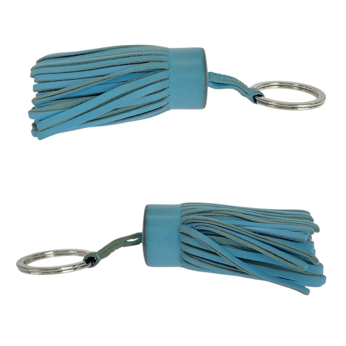 美品 HERMES エルメス カルメン ライトブルー シルバー金具