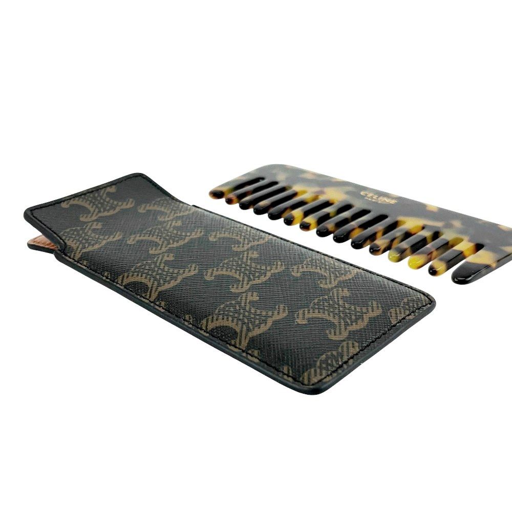 セリーヌ □美品□ スモールヘアコーム 櫛 クシ ケース付き トリオンフ