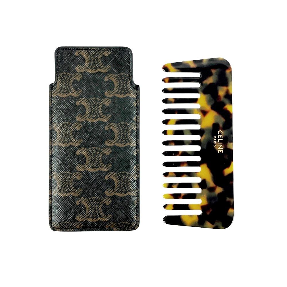 Celine コーム ケース付き　ショッパーズ付き CELINE ヘアーコーム レザーケース付き お値下げ可 - メルカリ