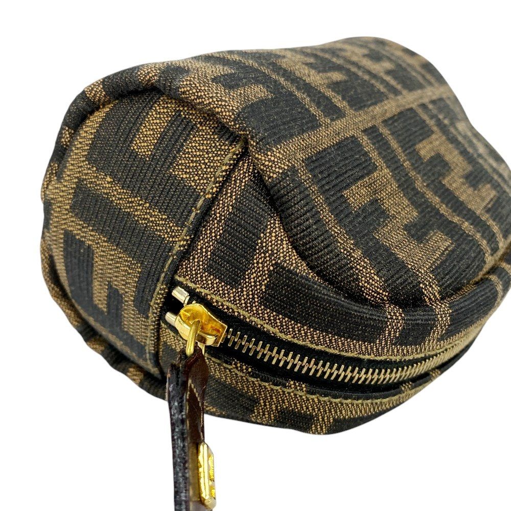 フェンディ □美品□ ズッカ ポーチ 化粧ポーチ キャンパス ブラウン