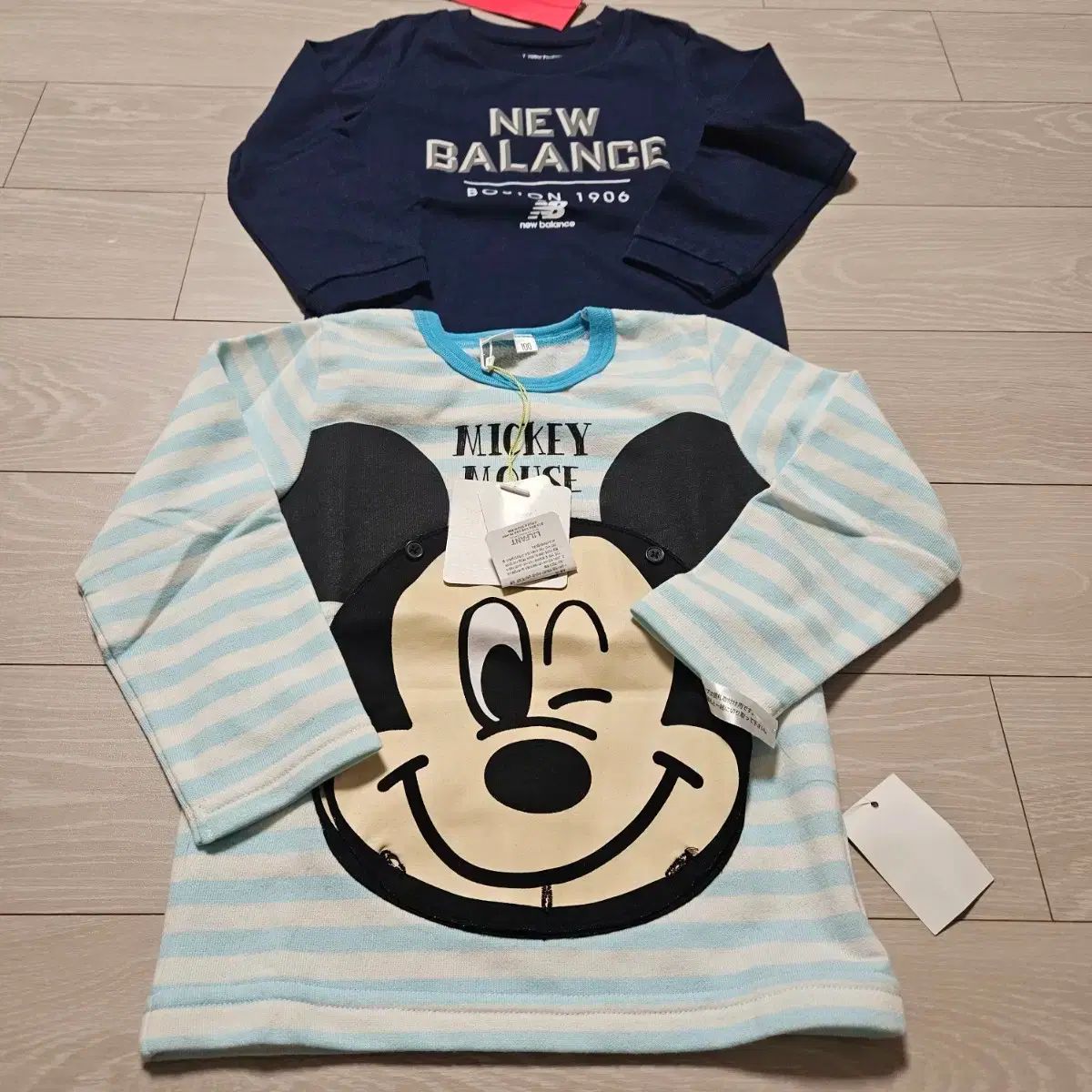 ニューバランス/ミッキーマウス キッズ 長袖 Tシャツ 100 新品 2枚