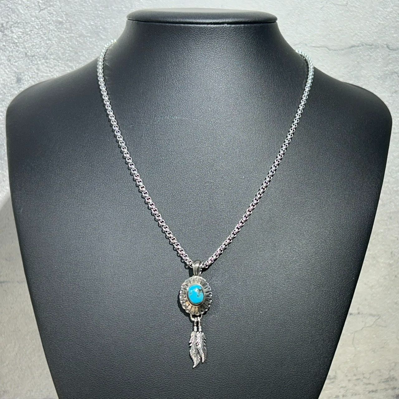 新品未使用 Silver925 シルバー925 ターコイズ フェザー ペンダント