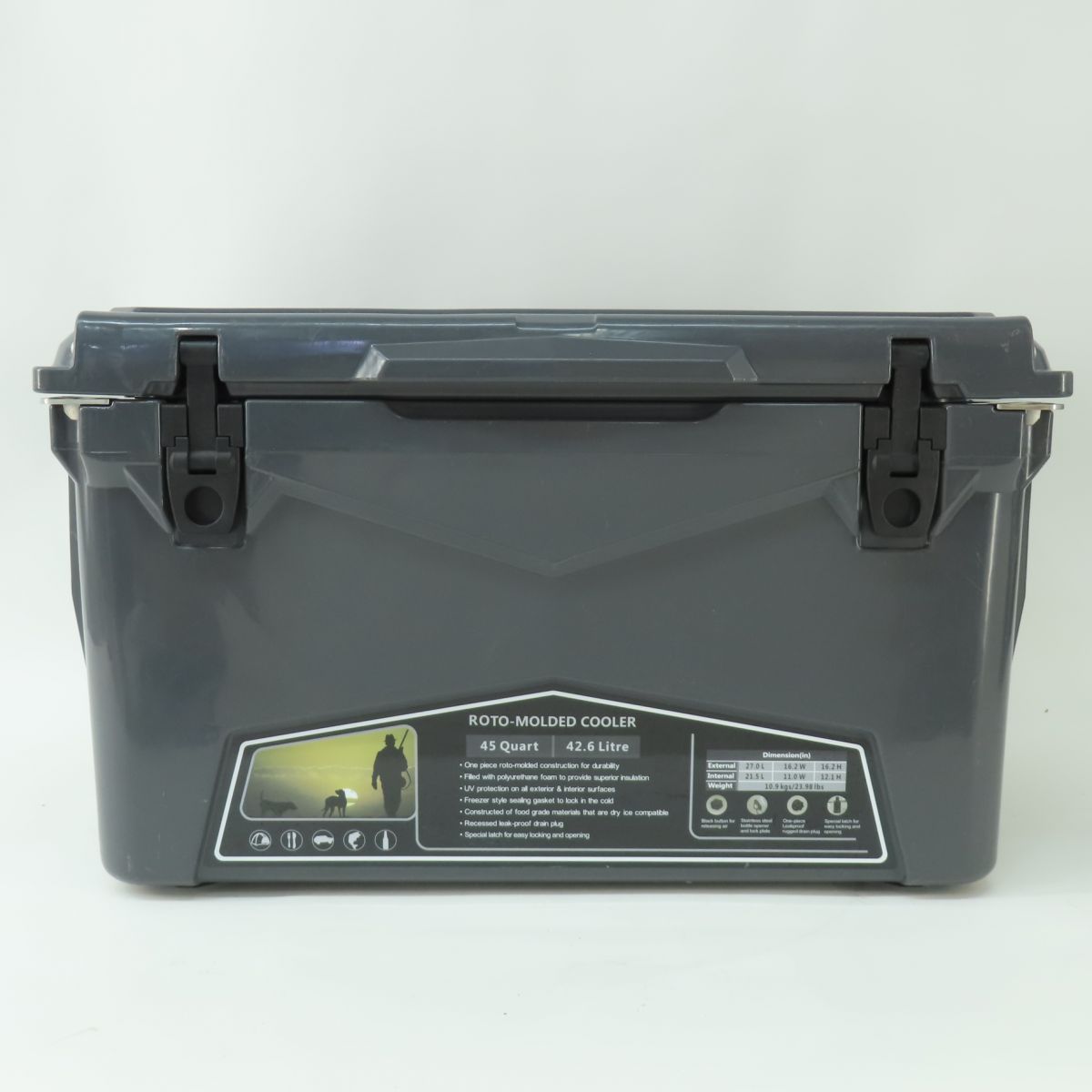 アイスランド クーラーボックス 45 QT 42.6 L チャコール