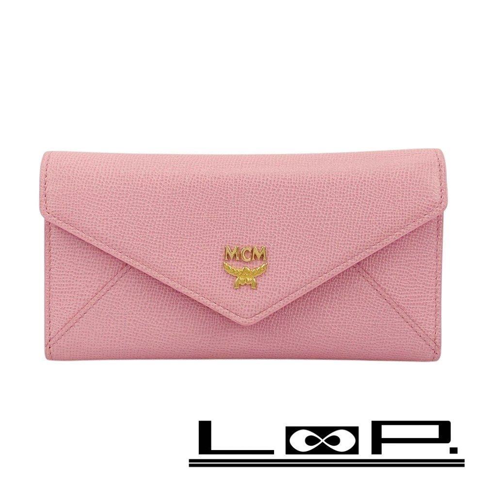 MCM □新同□ 長財布 ウォレット レザー ピンク ゴールド 箱 【483615