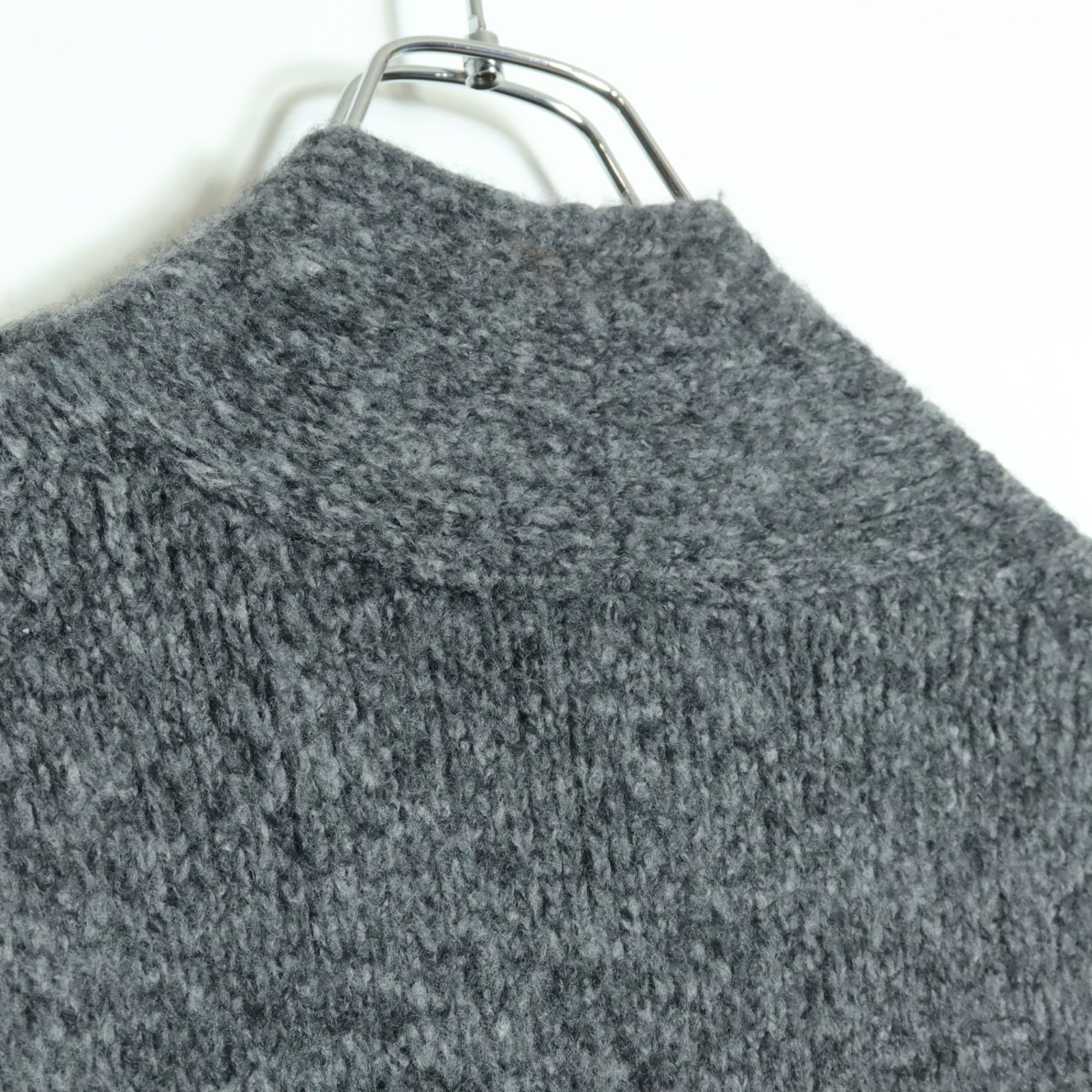 美品】23区☆ニットのロングコート サイズ38 グレー系 ボタンレス 