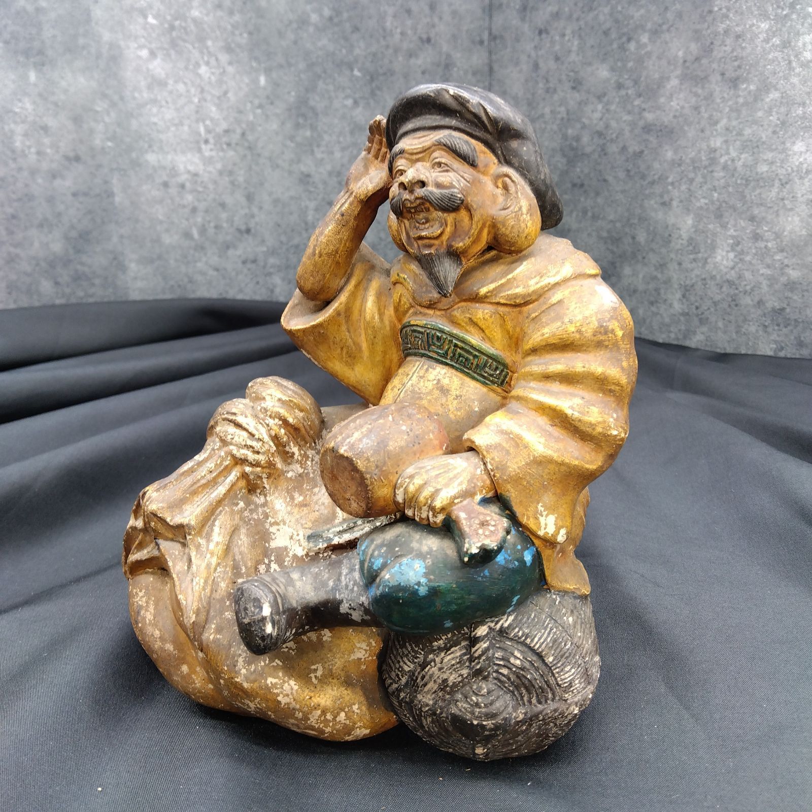 大黒天 置物 陶器 彩色 昭和レトロ 福の神 開運 七福神 和風