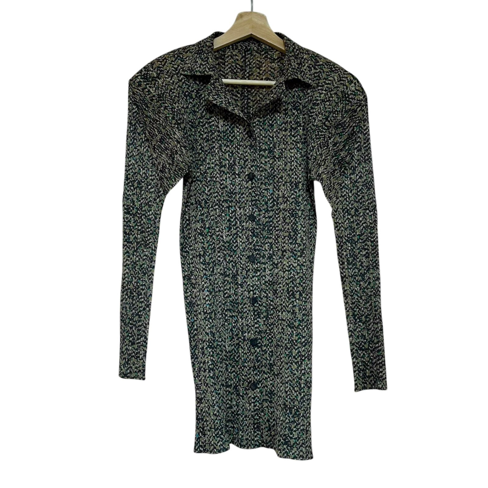 PLEATS PLEASE プリーツプリーズ PP74-JK725 長袖シャツ カーキ マルチ